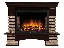 Портал Firelight Forte Wood 30U (угловой) камень коричневый, шпон темный дуб